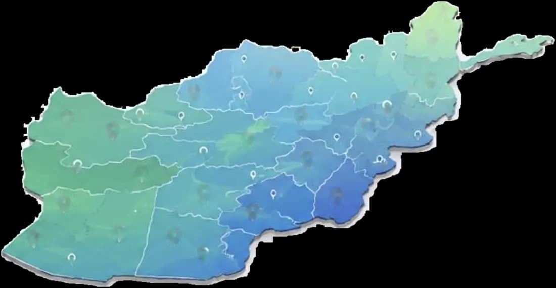 Map of Afghanistan showing WASL member presence across all 34 provinces